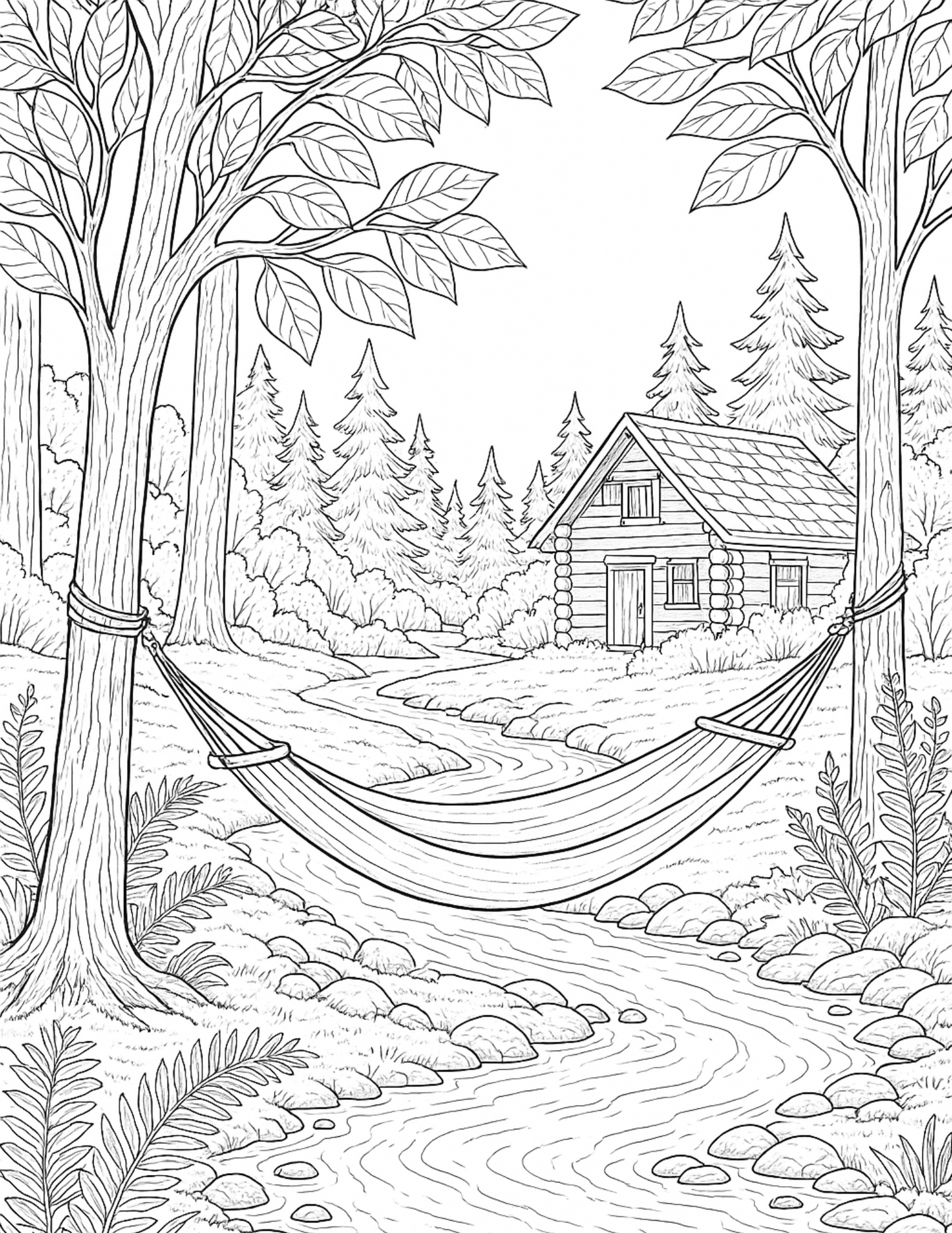 Color the Calm: A Woodland Forest Adult Coloring Book (Digital Download)